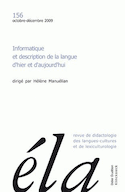 Études de linguistique appliquée, no 156
